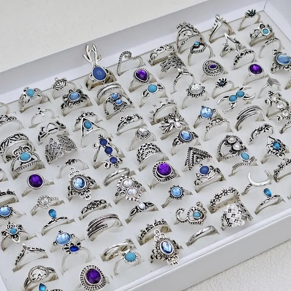36 Pcs vintage silver Rings Set for Women, Stackable Rings - Rings Pack for Gift - Picture 4 of 5
